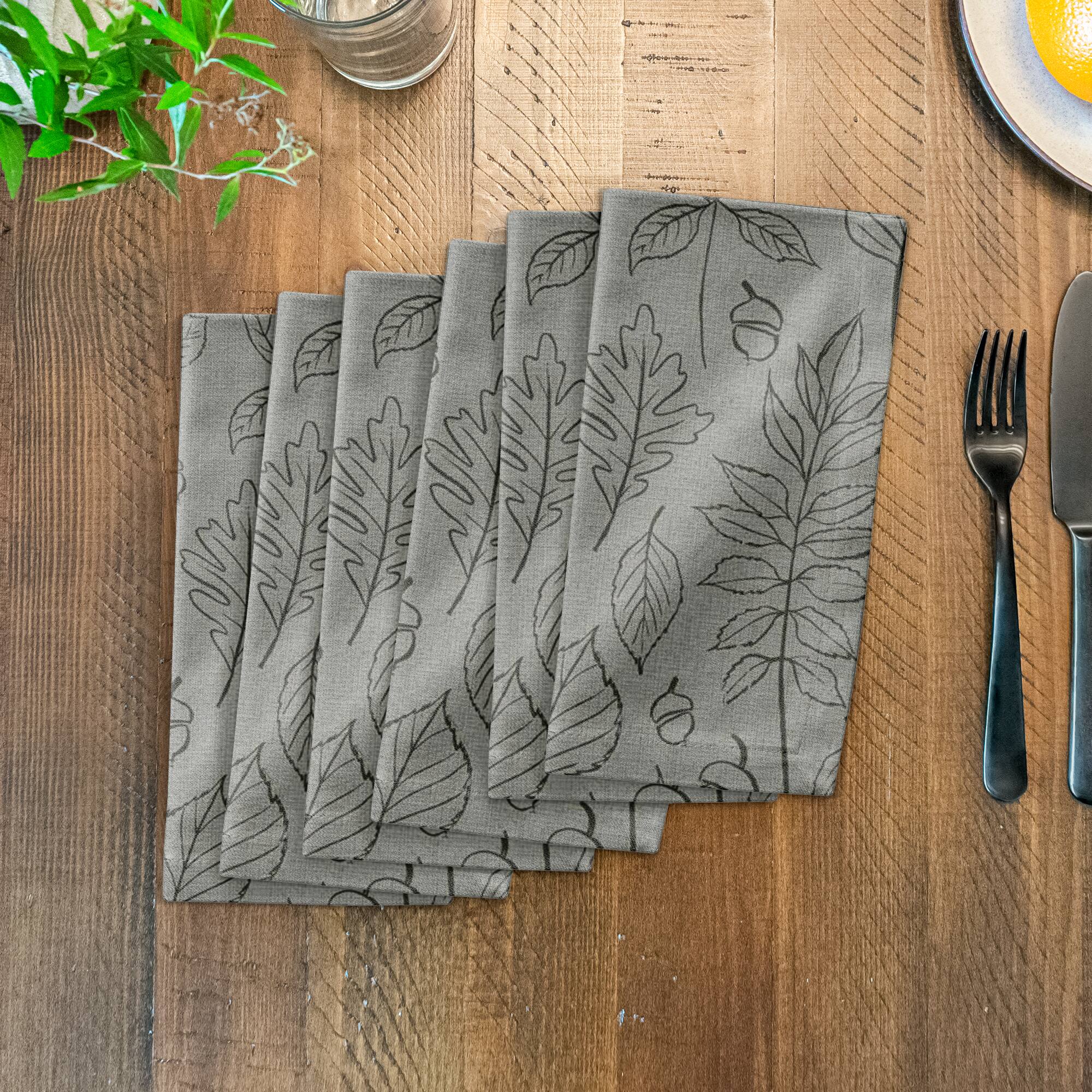 Green Leaf Pattern Cotton Twill Napkin